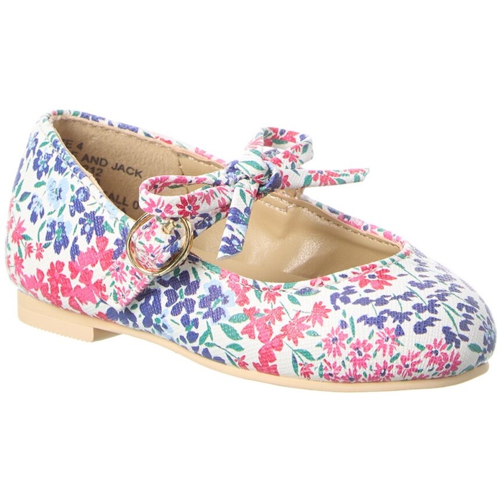 Janie and Jack Girls Floral Mary Jane Shoes Size 6 NWT